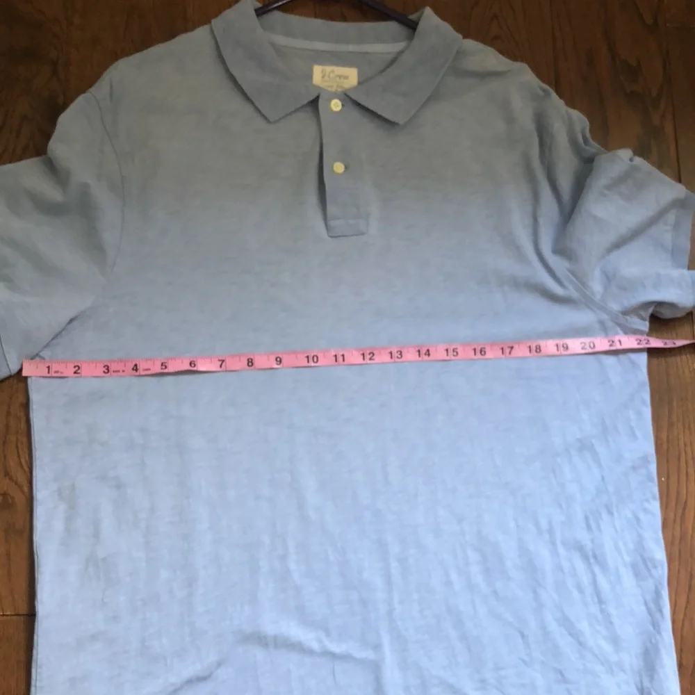 J Crew light blue short sleeve polo shirt size XL 100% Cotton lightweight preppy